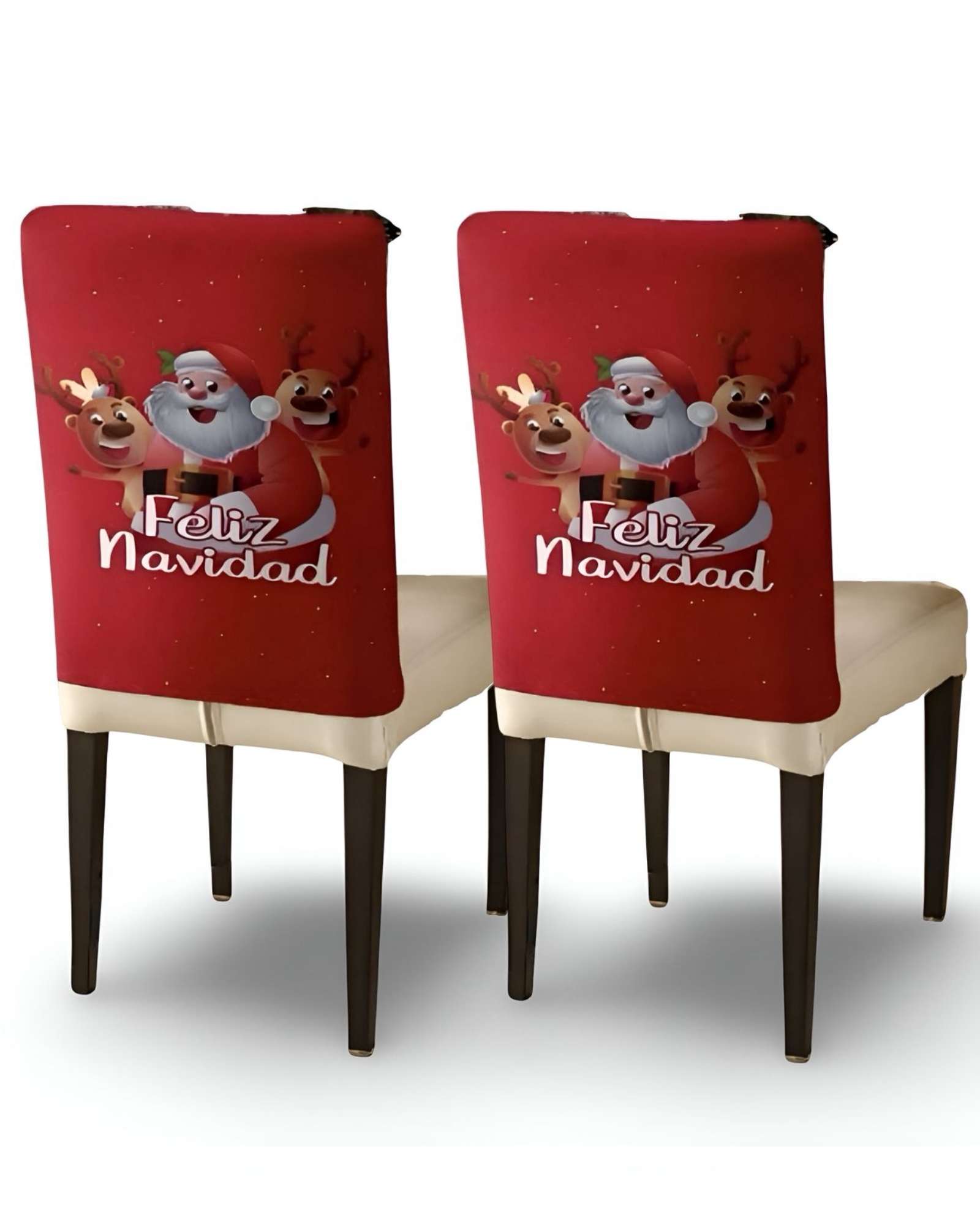 SET DE 6 FUNDAS DE RESPALDO DE SILLAS DE NAVIDAD N22 - 3