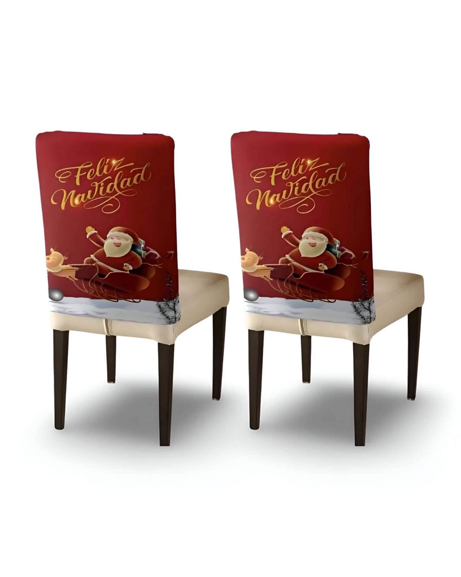 SET DE 6 FUNDAS DE RESPALDO DE SILLAS DE NAVIDAD N18 - 3