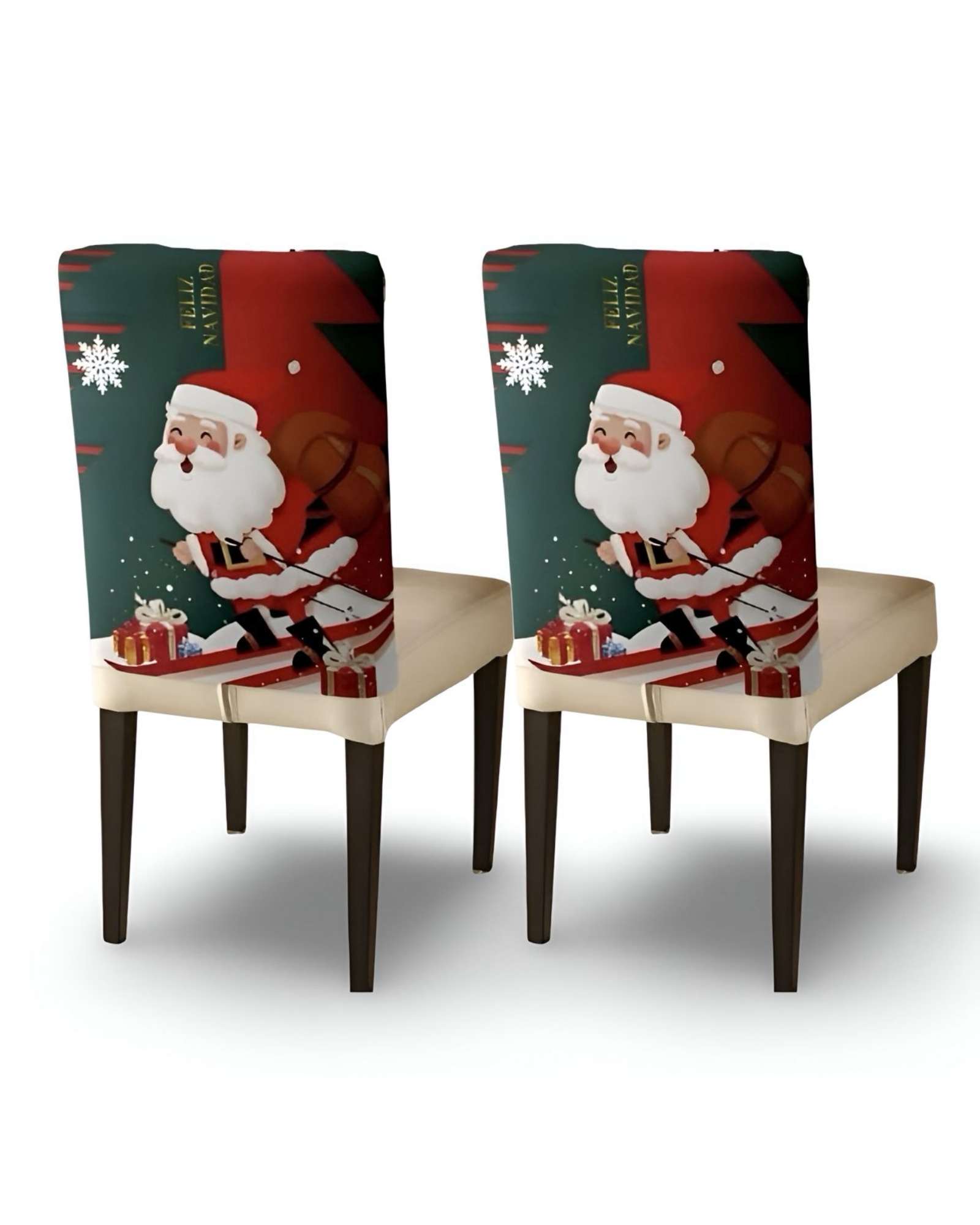 SET DE 6 FUNDAS DE RESPALDO DE SILLAS DE NAVIDAD N21 - 3