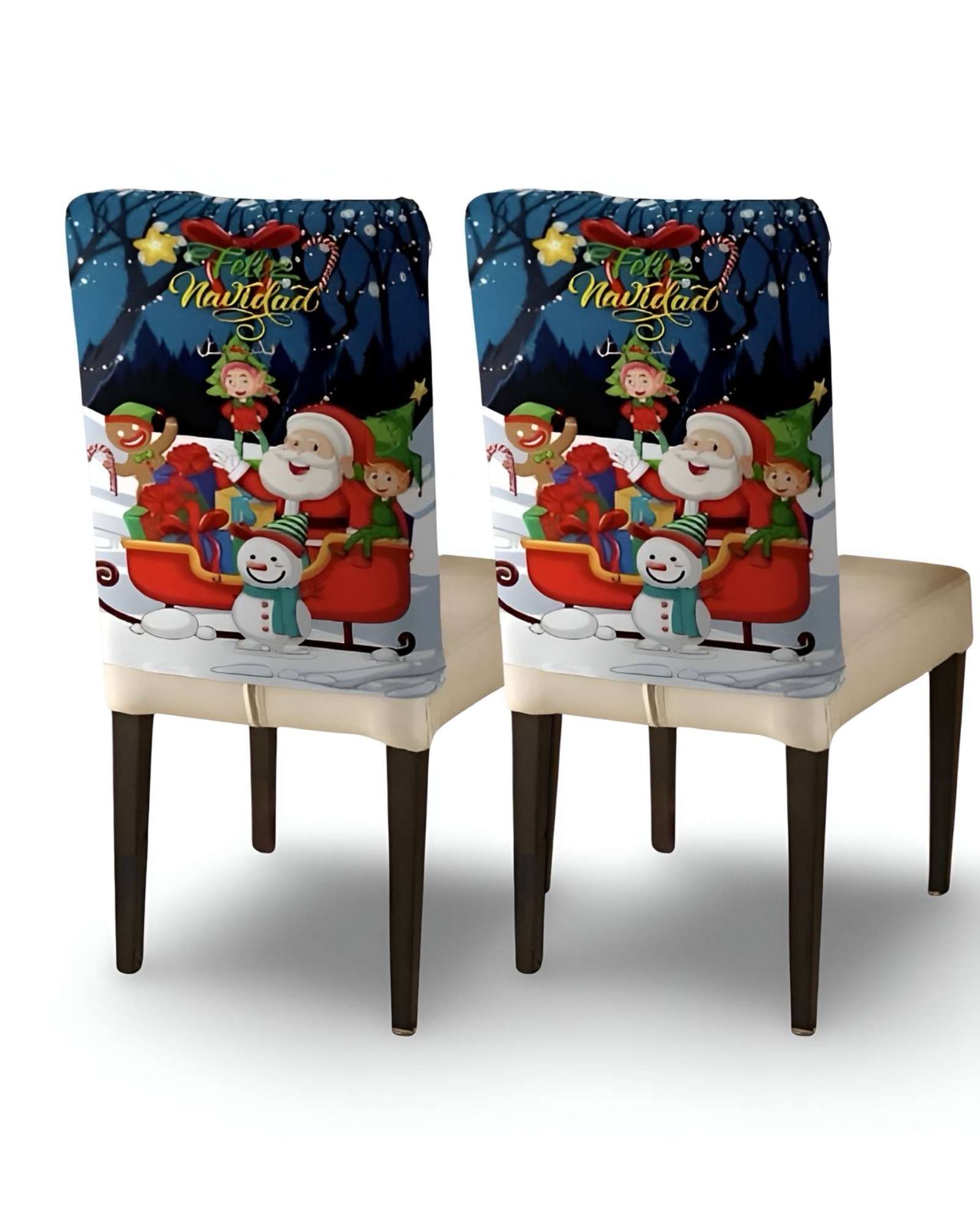 SET DE 6 FUNDAS DE RESPALDO DE SILLAS DE NAVIDAD N23 - 3