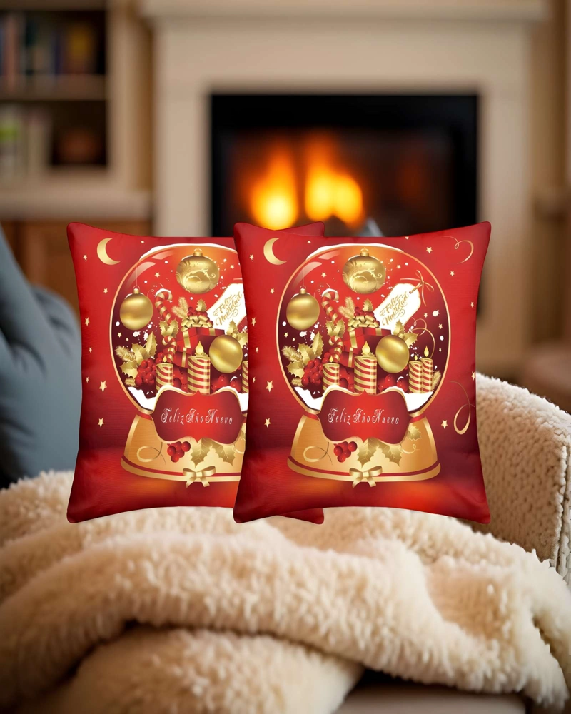 SET DE 2 FUNDAS DE COJINES DE NAVIDAD 45X45 CM A03 - 4