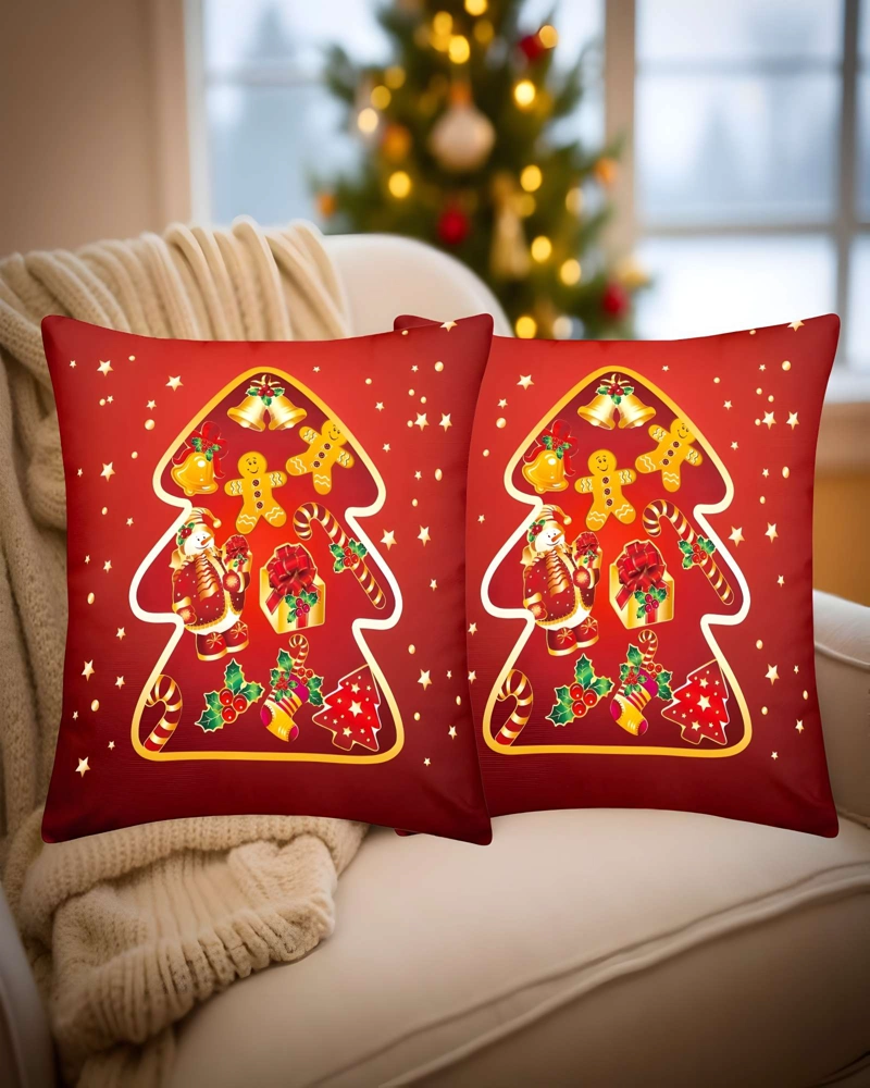 SET DE 2 FUNDAS DE COJINES DE NAVIDAD 45X45 CM A01 - 4