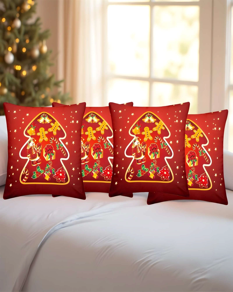 SET DE 4 FUNDAS DE COJINES DE NAVIDAD 45X45 CM A01 - 4