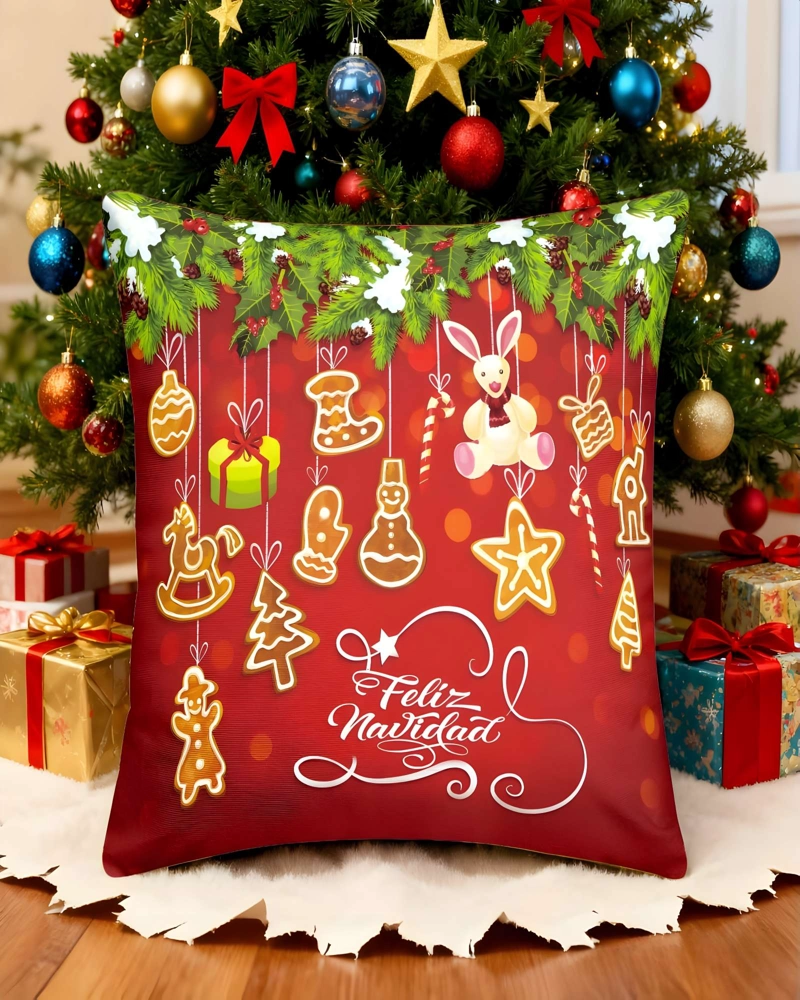 SET DE 2 FUNDAS DE COJINES DE NAVIDAD 45X45 CM A02 - 3
