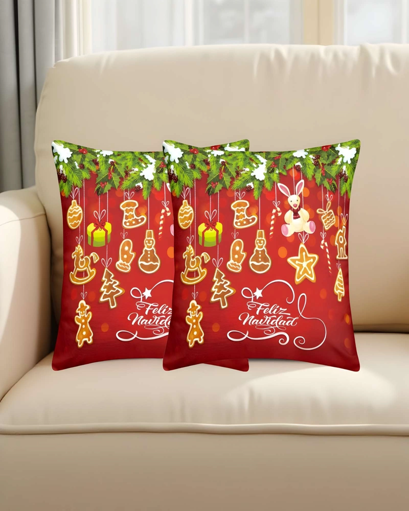 SET DE 2 FUNDAS DE COJINES DE NAVIDAD 45X45 CM A02 - 4