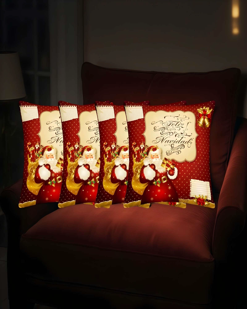 SET DE 4 FUNDAS DE COJINES DE NAVIDAD 45X45 CM A04 - 4