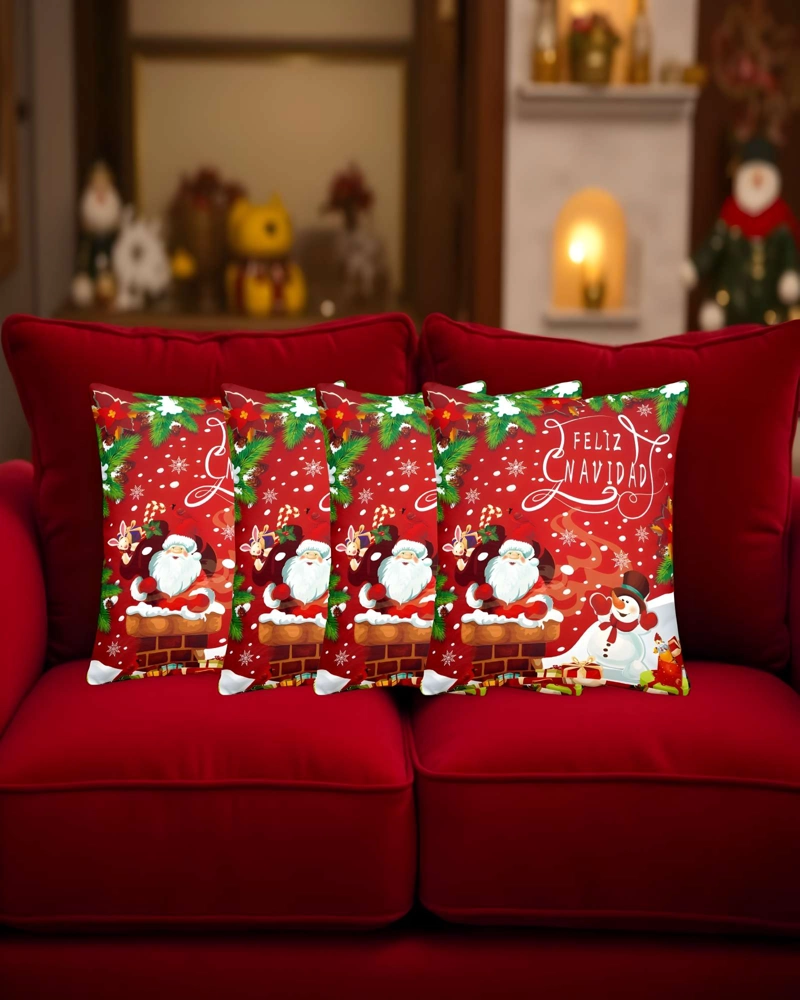 SET DE 4 FUNDAS DE COJINES DE NAVIDAD 45X45 CM A06 - 4