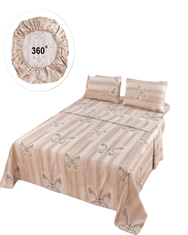 JUEGO DE SABANAS CASA SOL 1 PLAZA BEIGE - 1