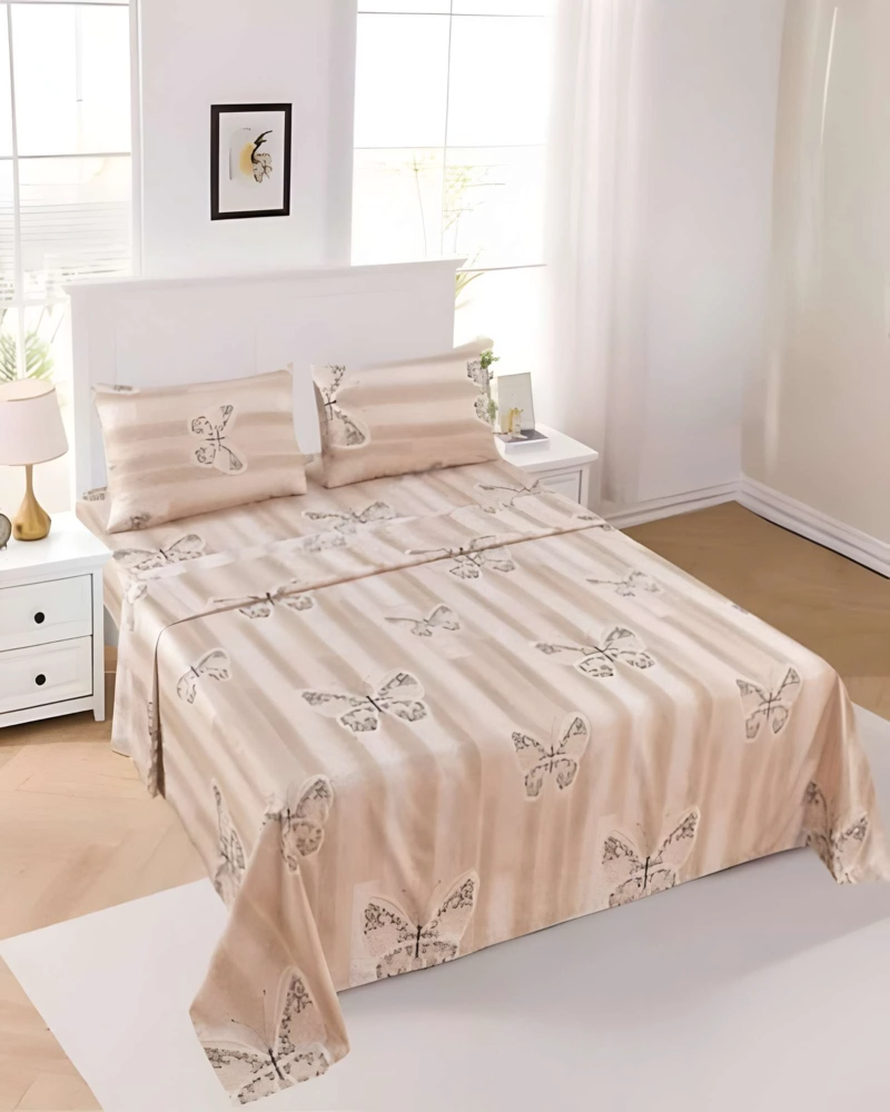 JUEGO DE SABANAS CASA SOL 1 PLAZA BEIGE - 4