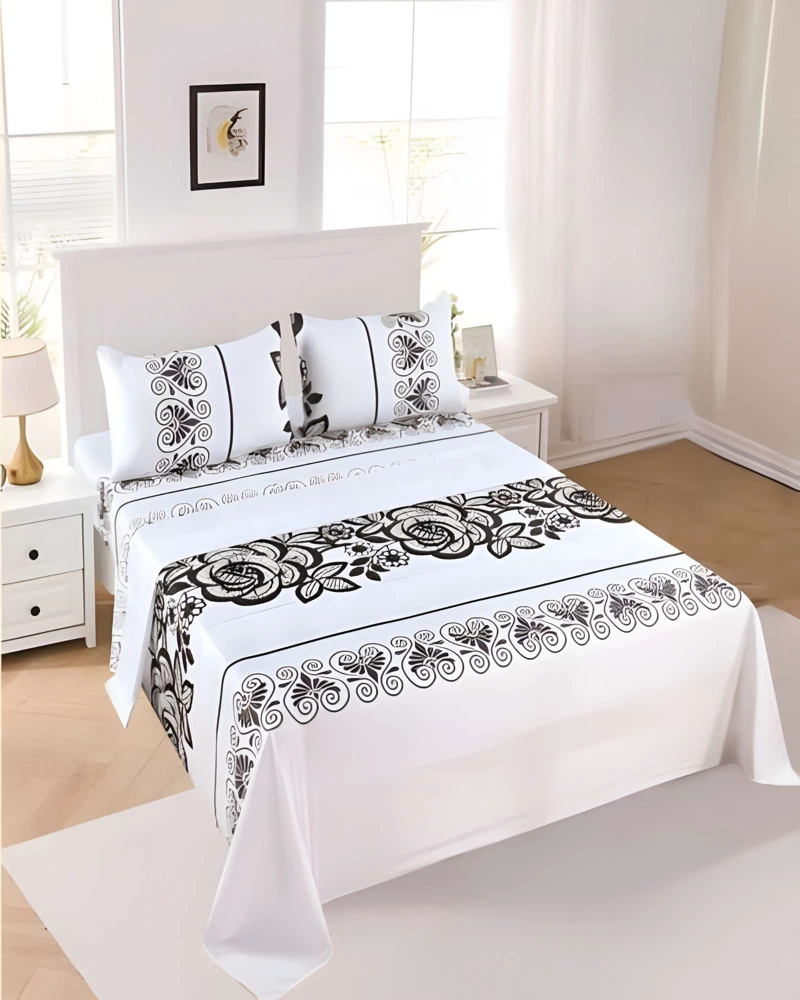 JUEGO DE SABANAS CASA SOL SUPER KING BLANCO - 4