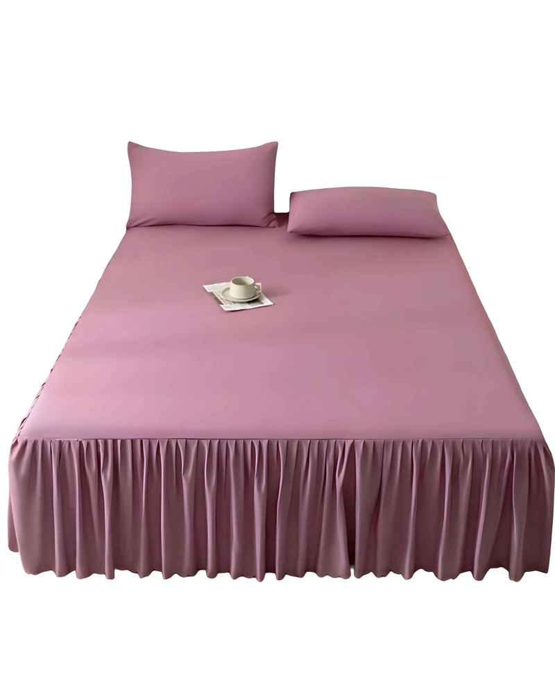 FALDON DE CAMA CON VOLADO PROTECTOR DE BASE DE CAMA PLAZA Y MEDIA 105X200 CM 03 - 1