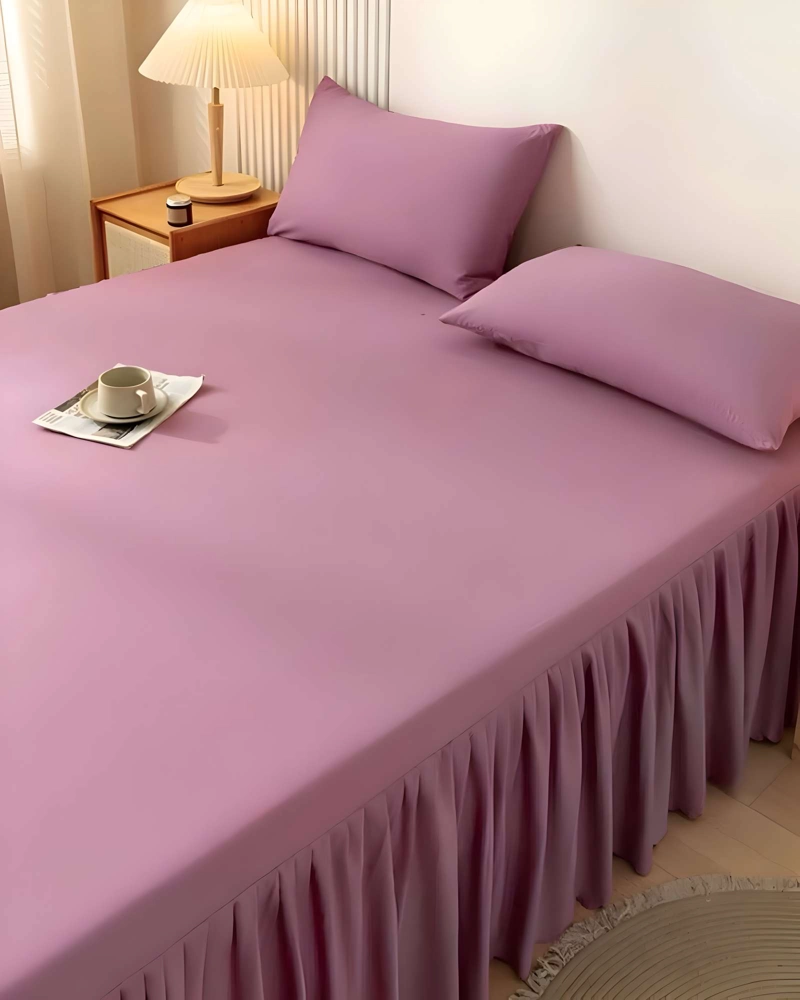 FALDON DE CAMA CON VOLADO PROTECTOR DE BASE DE CAMA PLAZA Y MEDIA 105X200 CM 03 - 5