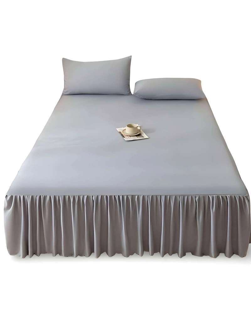 FALDON DE CAMA CON VOLADO PROTECTOR DE BASE DE CAMA KING 180X200 CM 06 - 1