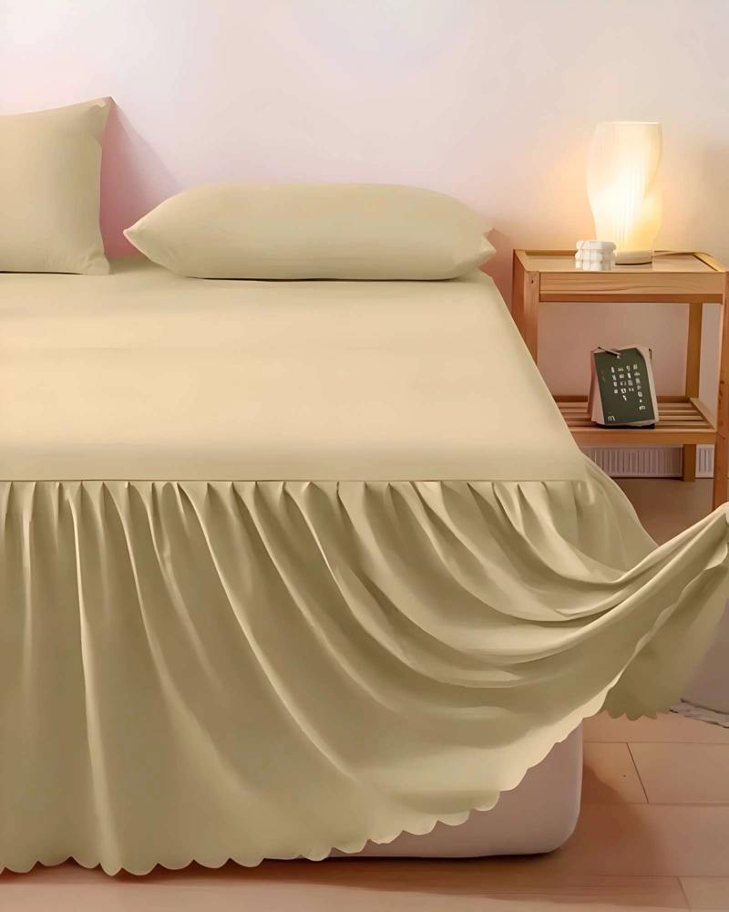 FALDON DE CAMA CON VOLADO PROTECTOR DE BASE DE CAMA PLAZA Y MEDIA 105X200 CM 01 - 3