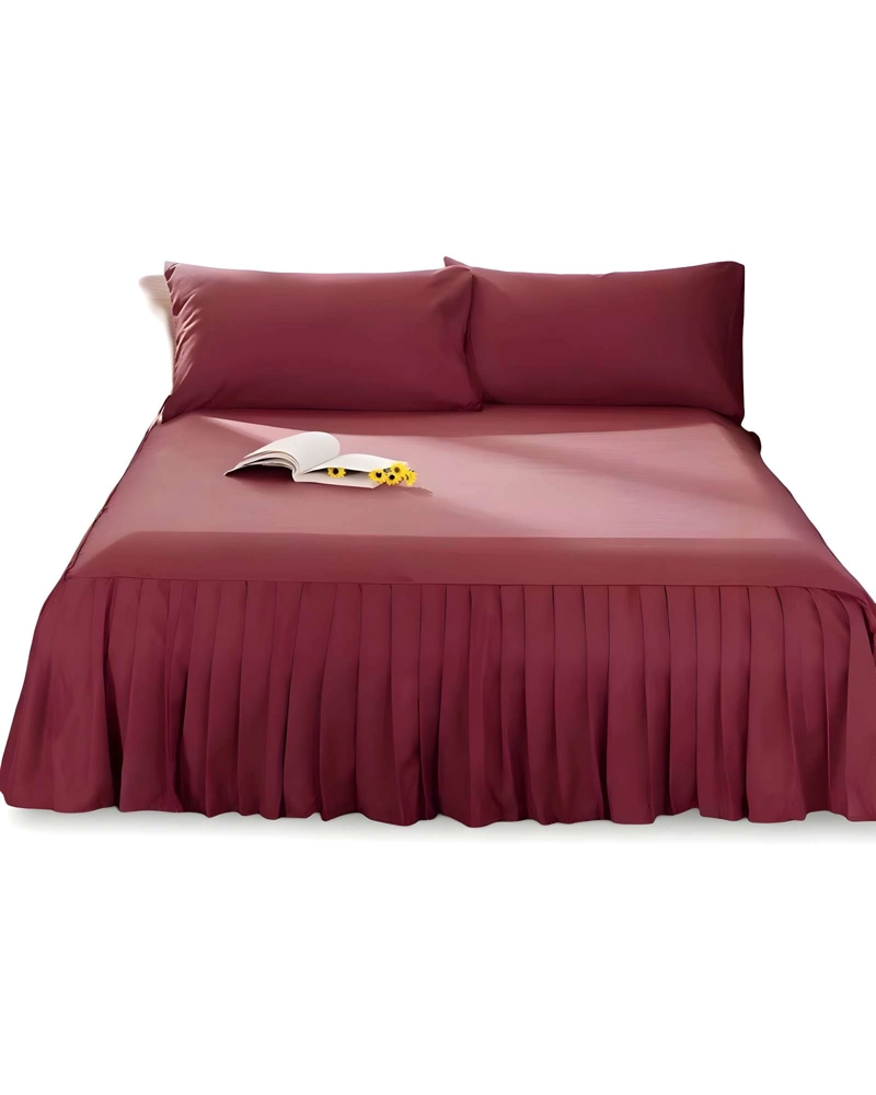 FALDON DE CAMA CON VOLADO PROTECTOR DE BASE DE CAMA PLAZA Y MEDIA 105X200 CM 02 - 1