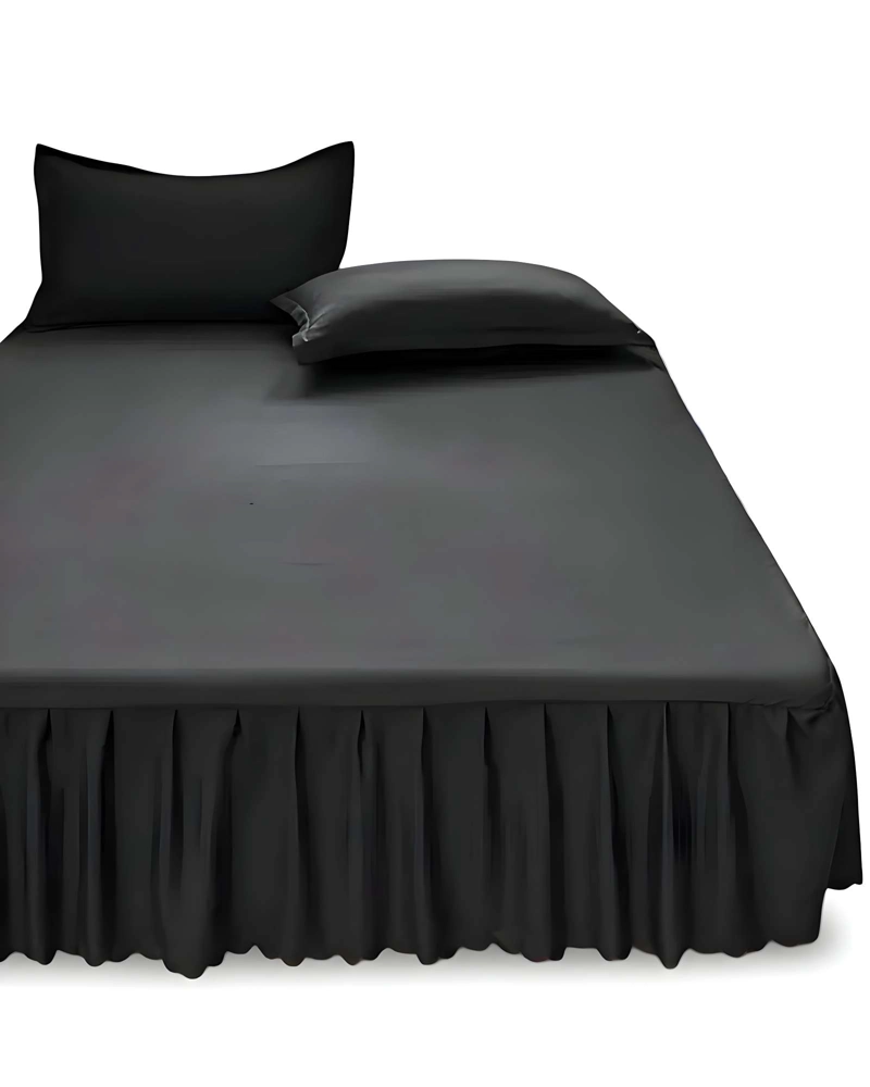 FALDON DE CAMA CON VOLADO PROTECTOR DE BASE DE CAMA KING 180X200 CM 04 - 1