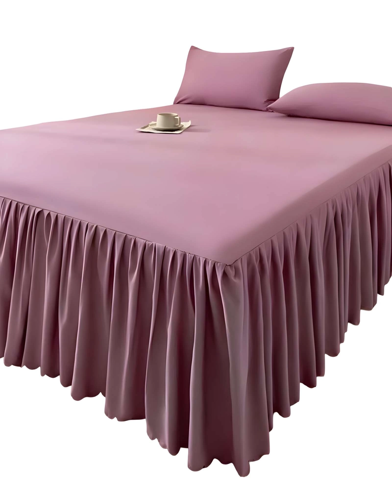 FALDON DE CAMA CON VOLADO PROTECTOR DE BASE DE CAMA KING 180X200 CM 03 - 2