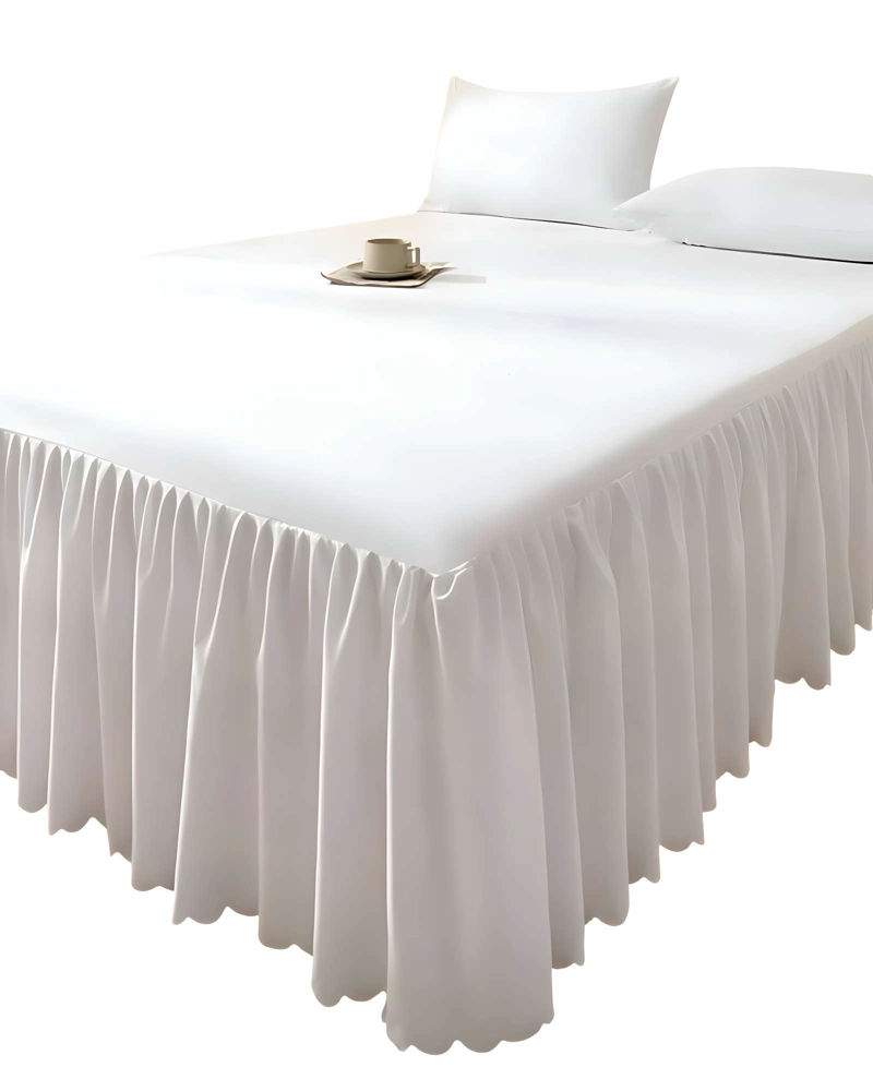 FALDON DE CAMA CON VOLADO PROTECTOR DE BASE DE CAMA KING 180X200 CM 05 - 2