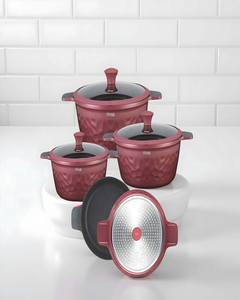 SET DE OLLAS DE COCINA 7 PIEZAS MORADO - 3