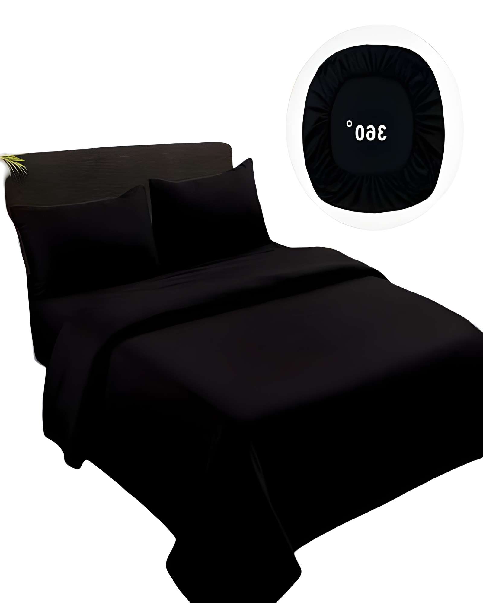 JUEGO DE SABANAS DE 500 HILOS SUPER-KING NEGRO - 2
