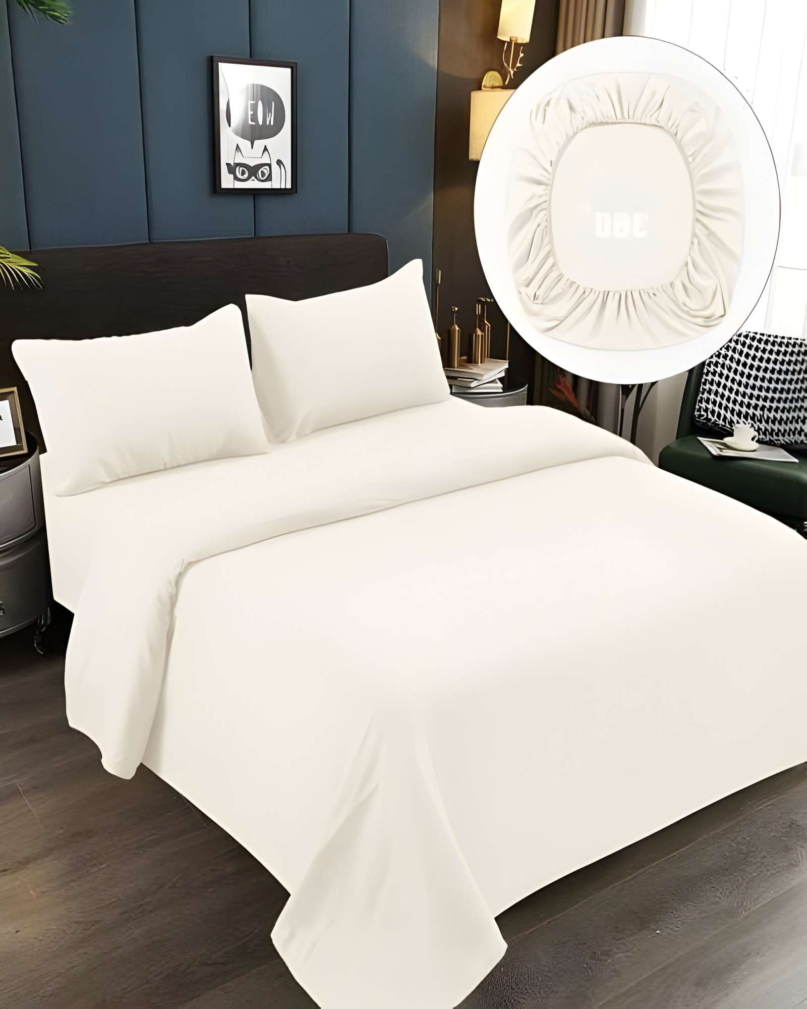 JUEGO DE SABANAS DE 500 HILOS SUPER-KING BEIGE CLARO - 3