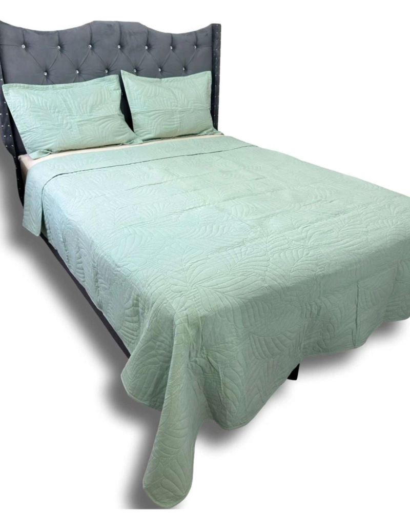 QUILT CUBRECAMA DE LUJO VERANO KING VERDE MENTA - 3
