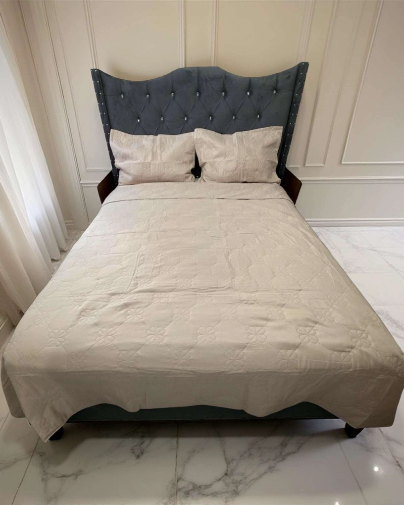 QUILT CUBRECAMA DE LUJO VERANO DELGADO KING BEIGE - 4