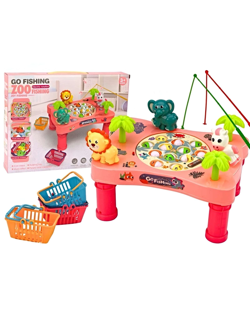 JUEGO DE PESCA GIRATORIO CON CAÑAS Y CESTAS (TEMATICA ANIMAL) - 1