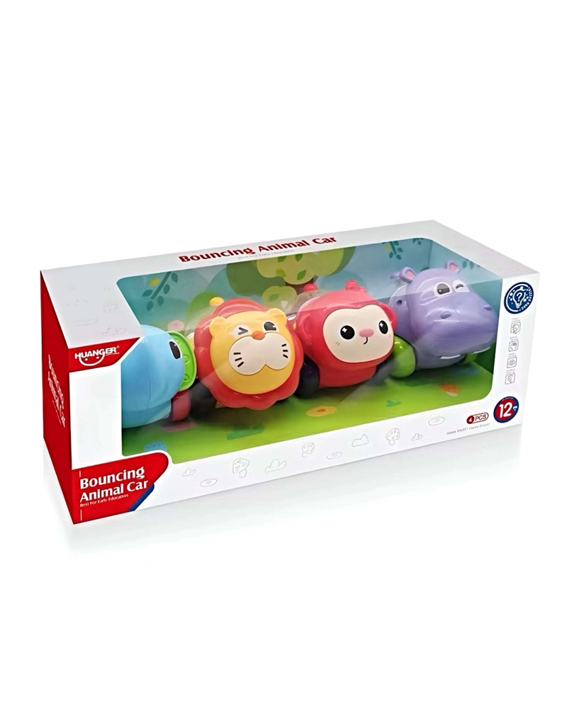 PACK DE 4 VEHICULOS INFANTILES CON DISEÑO DE ANIMALES - 1