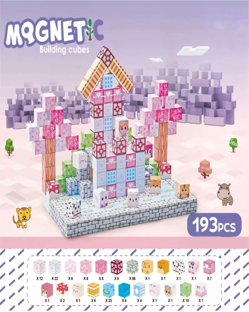 JUGUETE CUBO MAGNETICO 193 PIEZAS DISEÑO MINE-CRATF NIÑA - 4