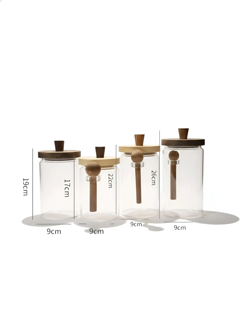 SET DE 4 CONTENEDORES CON TAPA Y CUCHARILLA DE BAMBU - 3