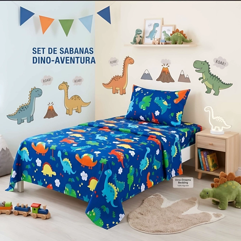 JUEGO DE SABANA INFANTIL DE 100 HILOS 1.5 PLAZAS D5 - 2
