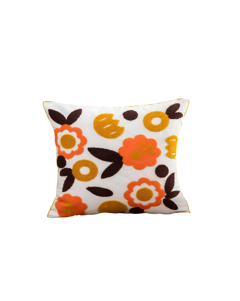 SET DE 4 FUNDAS DE COJIN BORDADAS 45X45 BLANCO 04 - 2