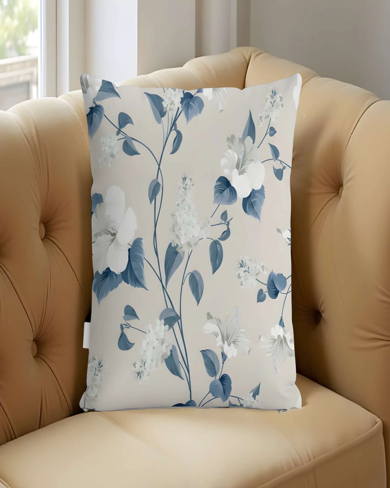 SET DE 2 FUNDAS DE COJIN FLOREADAS 45X45 BEIGE 02 - 3