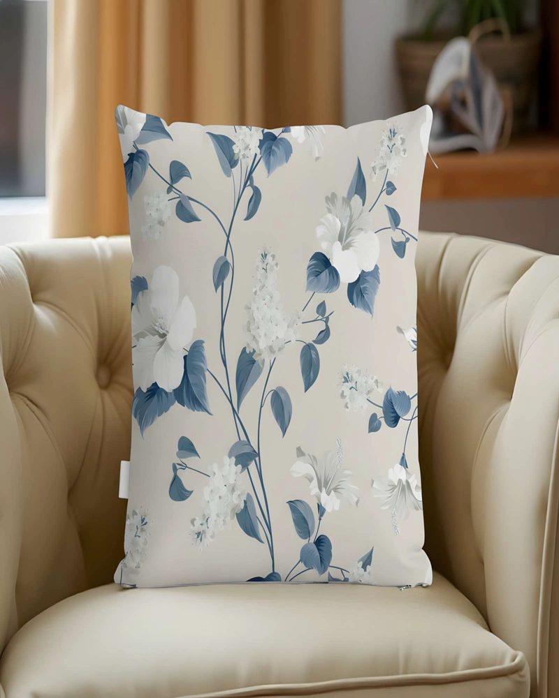 SET DE 2 FUNDAS DE COJIN FLOREADAS 45X45 BEIGE 02 - 4