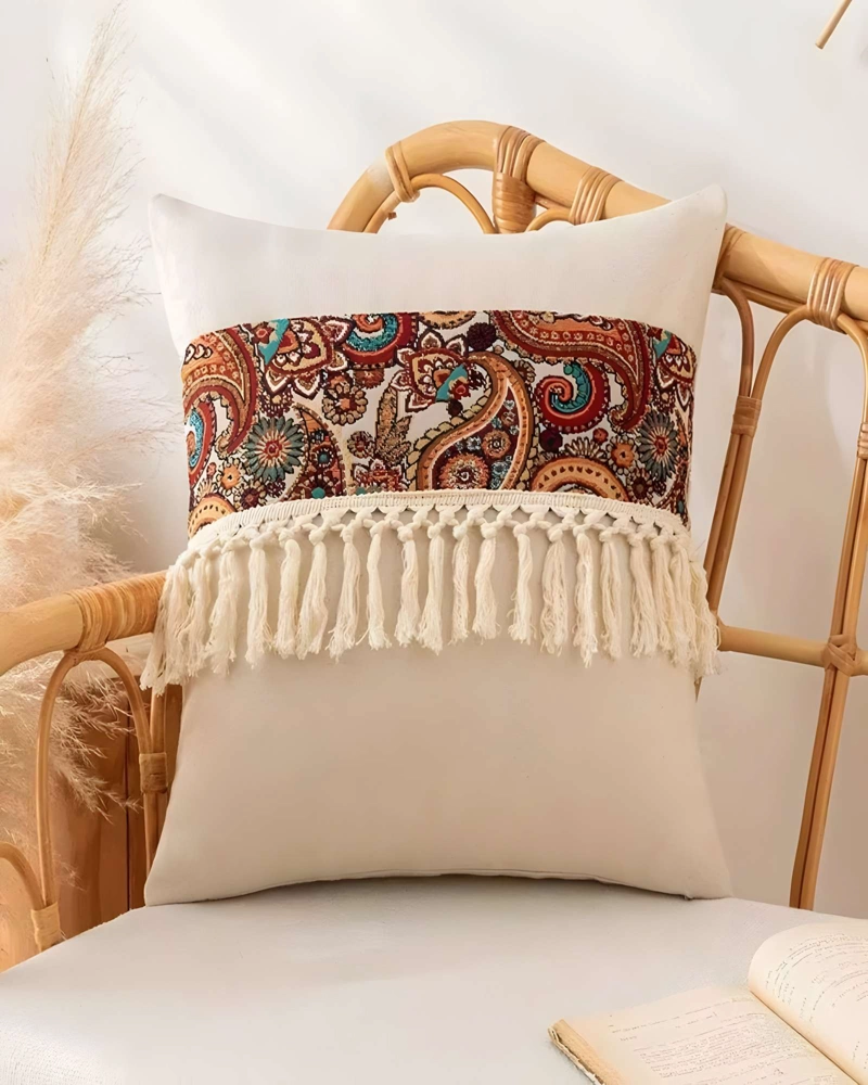 SET DE 4 FUNDAS DE COJIN LINO MANDALA 45X45 BEIGE 01 - 4
