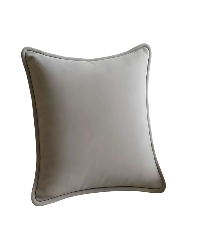 SET DE 4 FUNDAS DE COJIN LISA CON BORDE 45X45 GRIS - 2