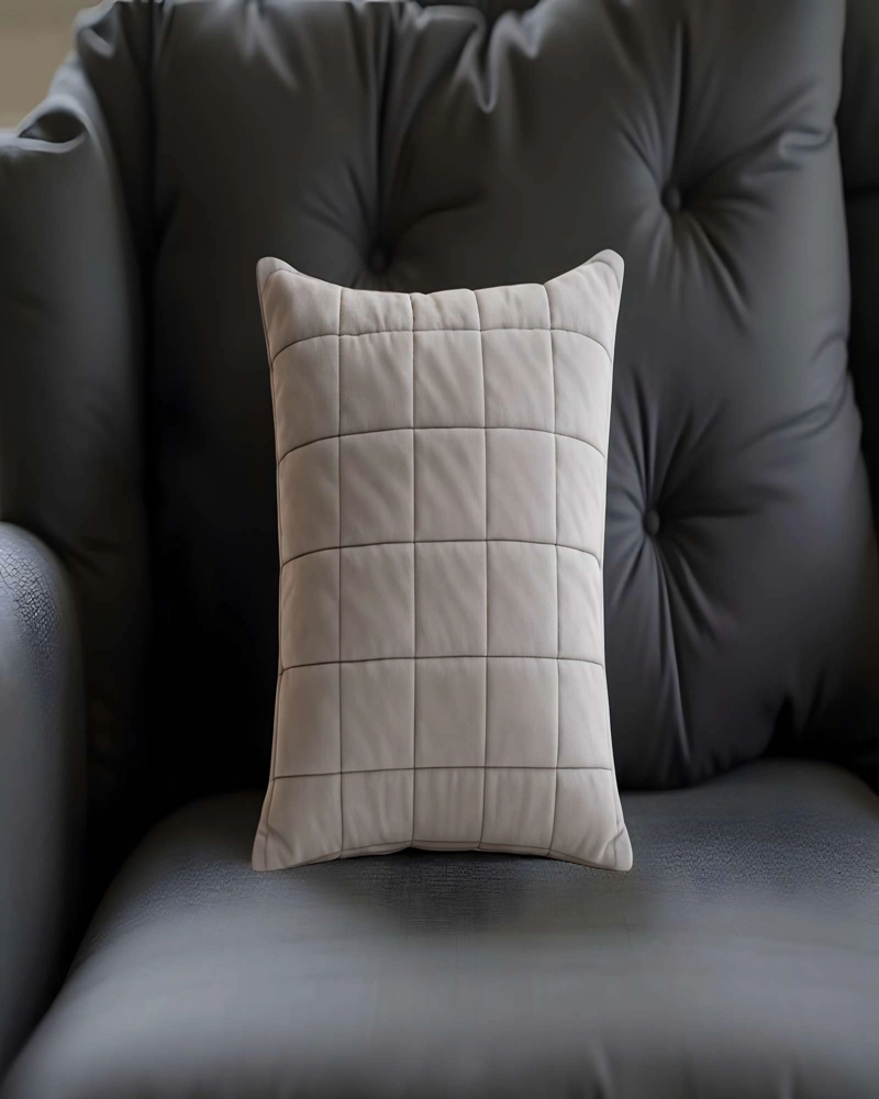 SET DE 4 FUNDAS DE COJIN TERCIOPELO GRID 45X45 GRIS - 3