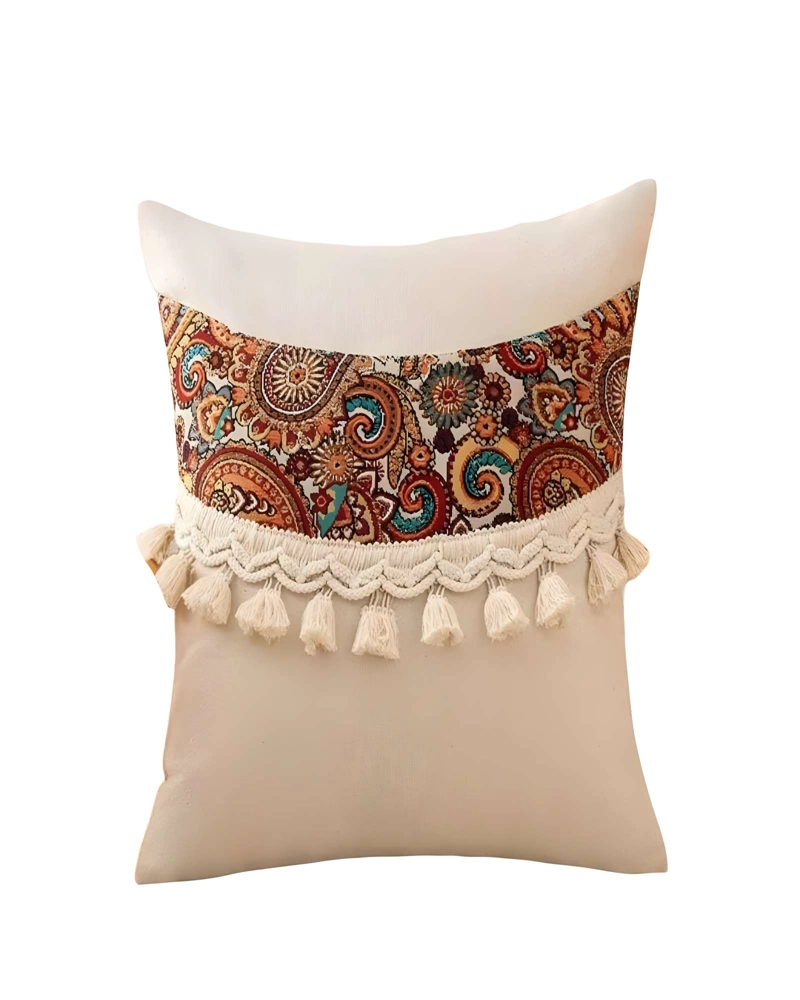 SET DE 4 FUNDAS DE COJIN LINO MANDALA 45X45 BEIGE 04 - 2