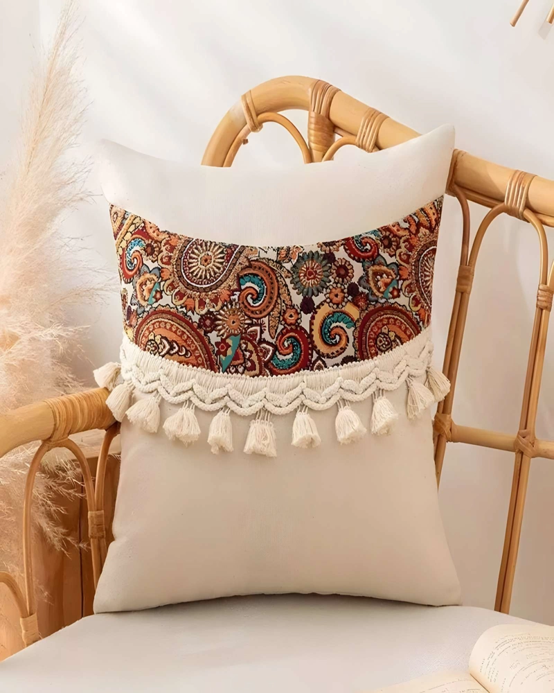 SET DE 4 FUNDAS DE COJIN LINO MANDALA 45X45 BEIGE 04 - 4