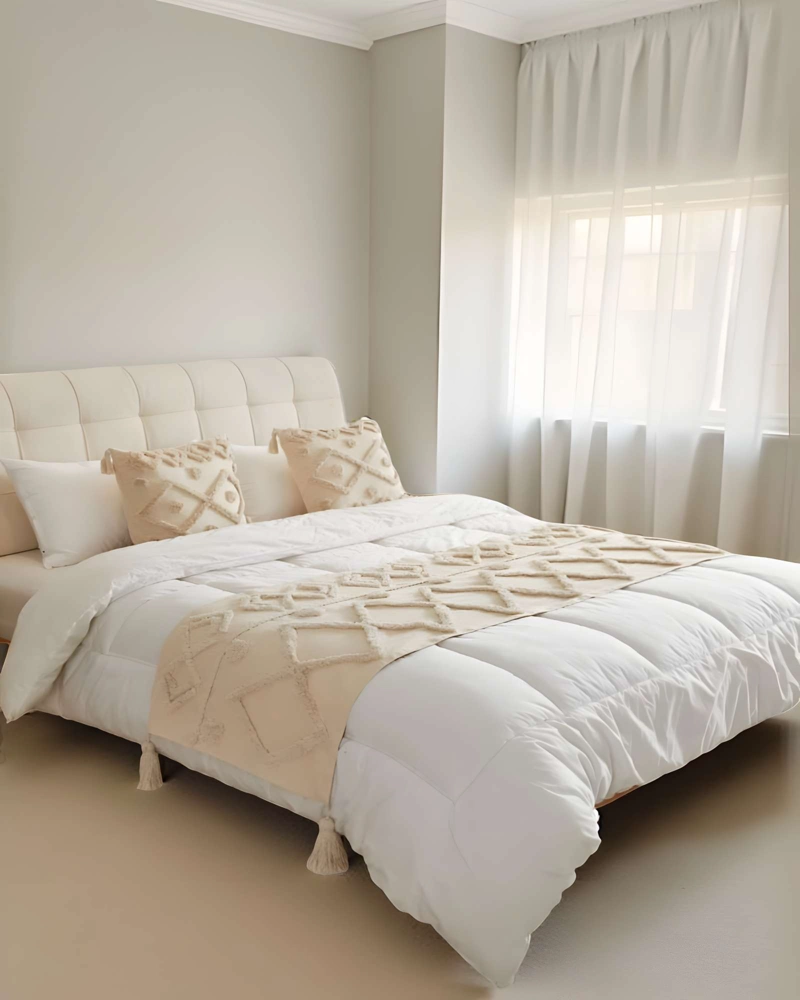PIECERA BORDADA CON DOS FUNDAS MODELO BOHO BEIGE 04 - 4