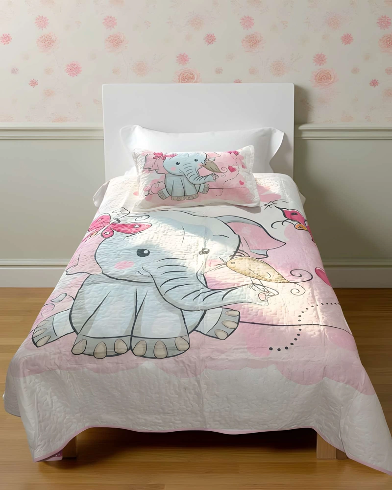 CUBRECAMA QUILT DE VERANO PLAZA Y MEDIA BLANCO 04 - 4