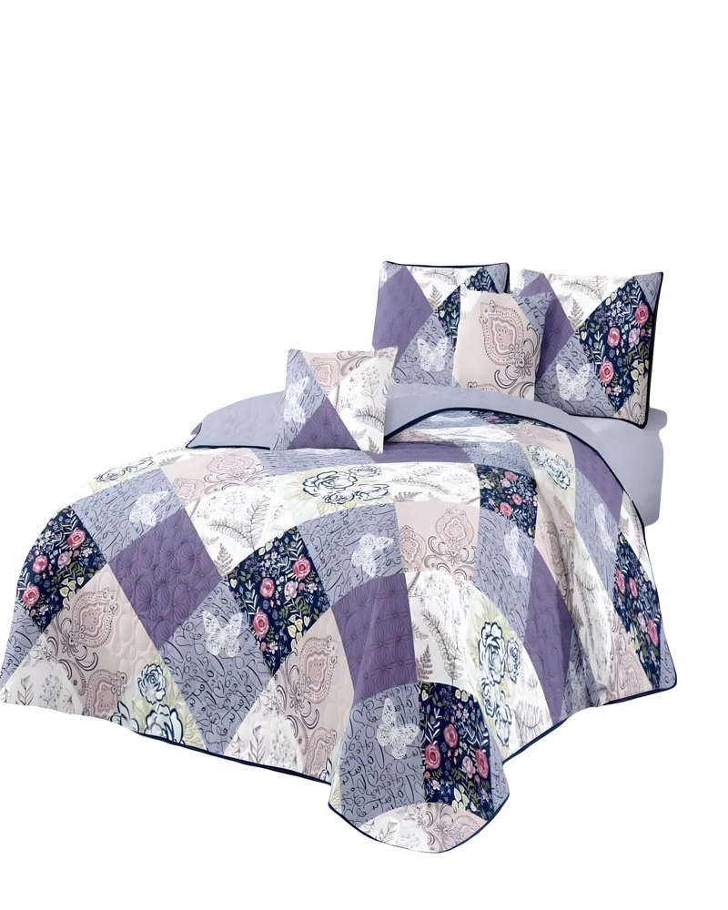 CUBRECAMA QUILT DE VERANO 2 PLAZAS MULTICOLOR 01 - 2