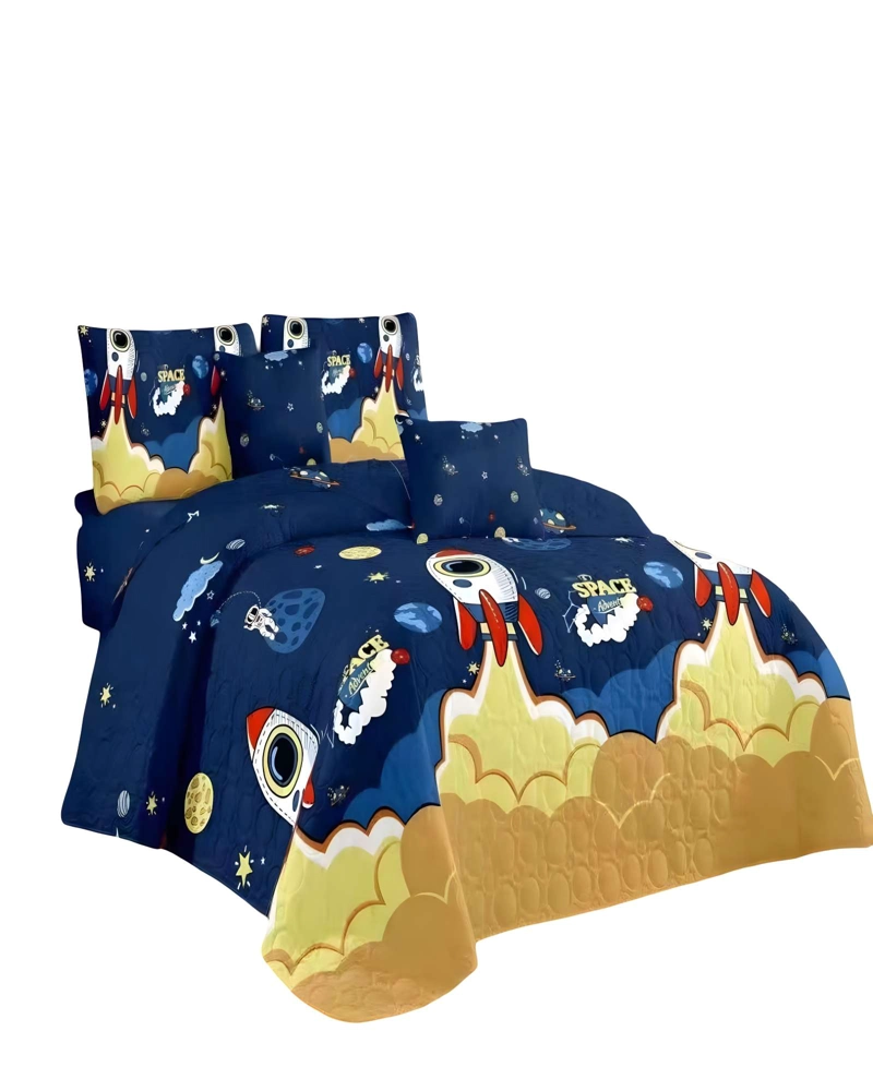 CUBRECAMA QUILT DE VERANO PLAZA Y MEDIA INFANTIL AZUL 06 - 1