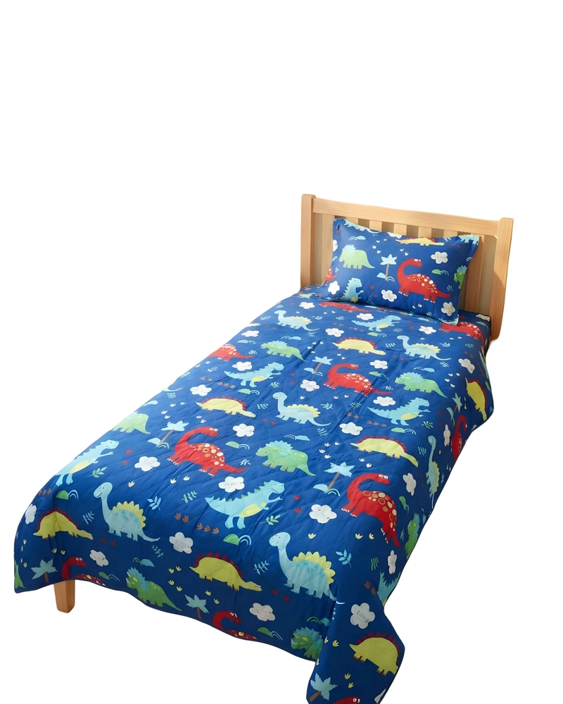 CUBRECAMA QUILT DE VERANO PLAZA Y MEDIA INFANTIL AZUL 03 - 1