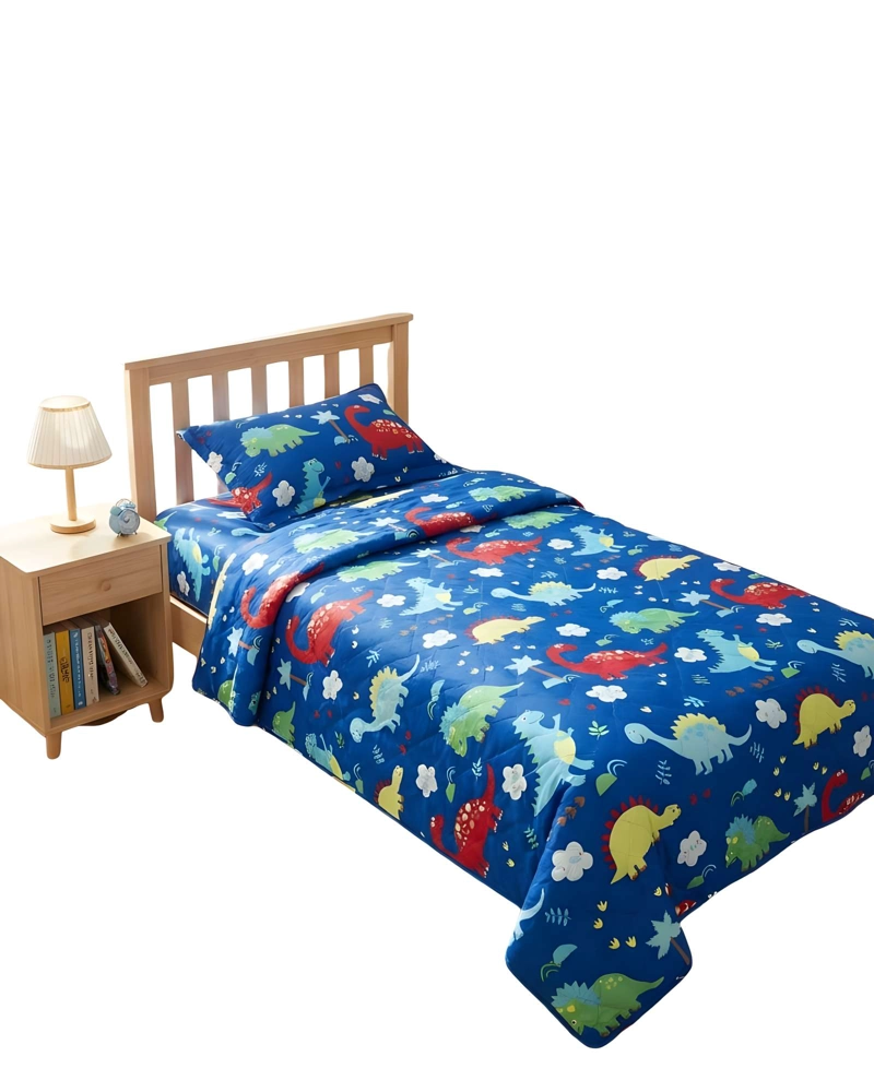 CUBRECAMA QUILT DE VERANO PLAZA Y MEDIA INFANTIL AZUL 03 - 2