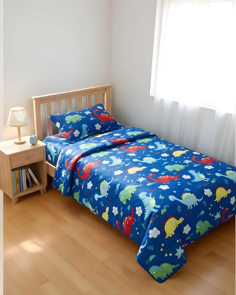 CUBRECAMA QUILT DE VERANO PLAZA Y MEDIA INFANTIL AZUL 03 - 4