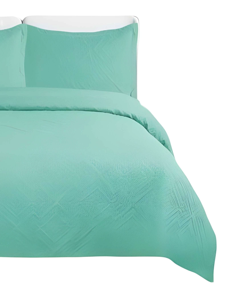 CUBRECAMA QUILT DE VERANO CON COLORES LISOS 2 PLAZAS TURQUESA - 2