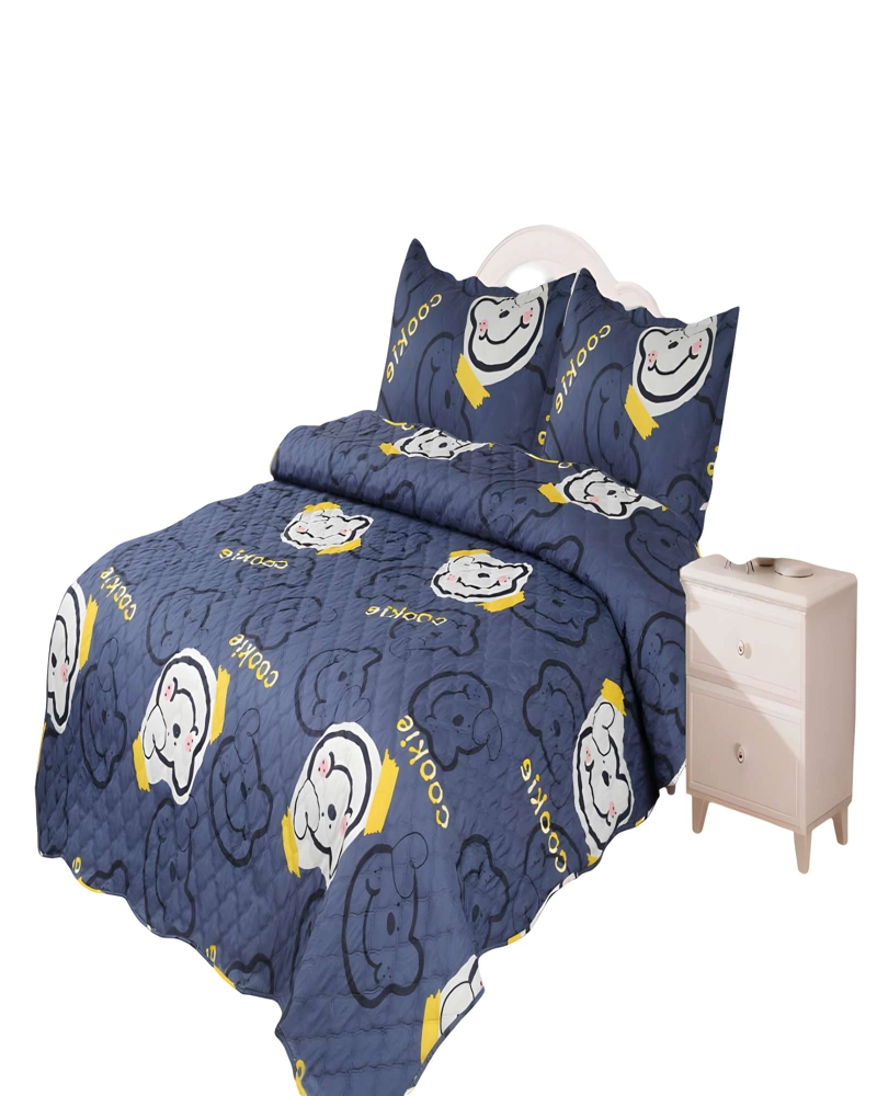 CUBRECAMA QUILT DE VERANO PLAZA Y MEDIA INFANTIL AZUL 05 - 1