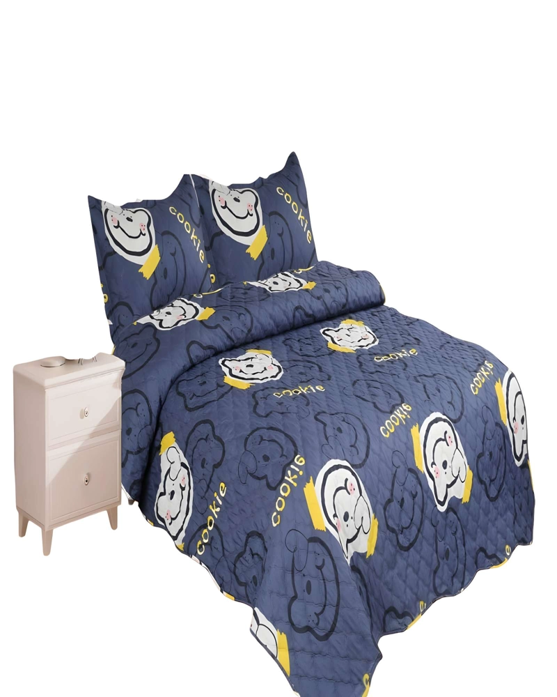 CUBRECAMA QUILT DE VERANO PLAZA Y MEDIA INFANTIL AZUL 05 - 2